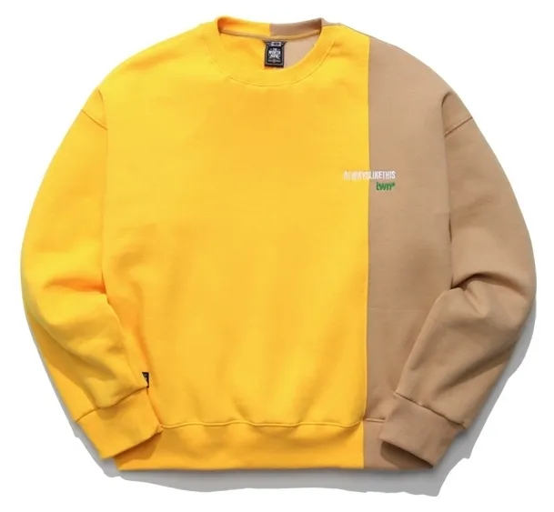 TWN  |Crew Neck Pullovers Unisex Street Style Long Sleeves Cotton