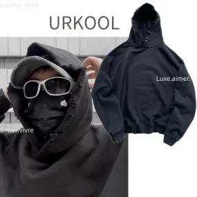 URKOOL  |Pullovers Unisex Street Style Long Sleeves Plain Cotton