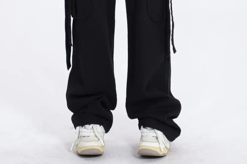 V Waistline Straight-Fit Wide-Leg Cargo Pants dd7