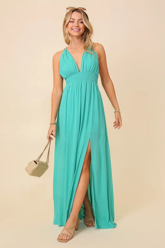 Vacation Maxi Sundress Lined Dress