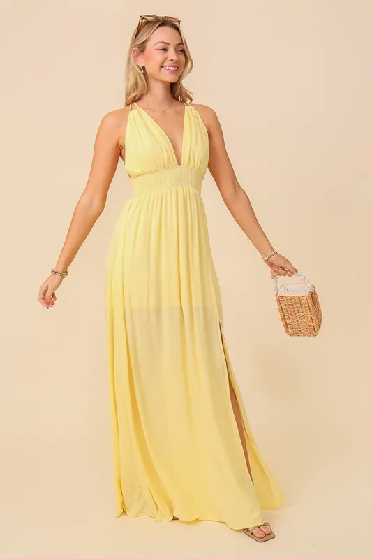 Vacation Maxi Sundress Lined Dress