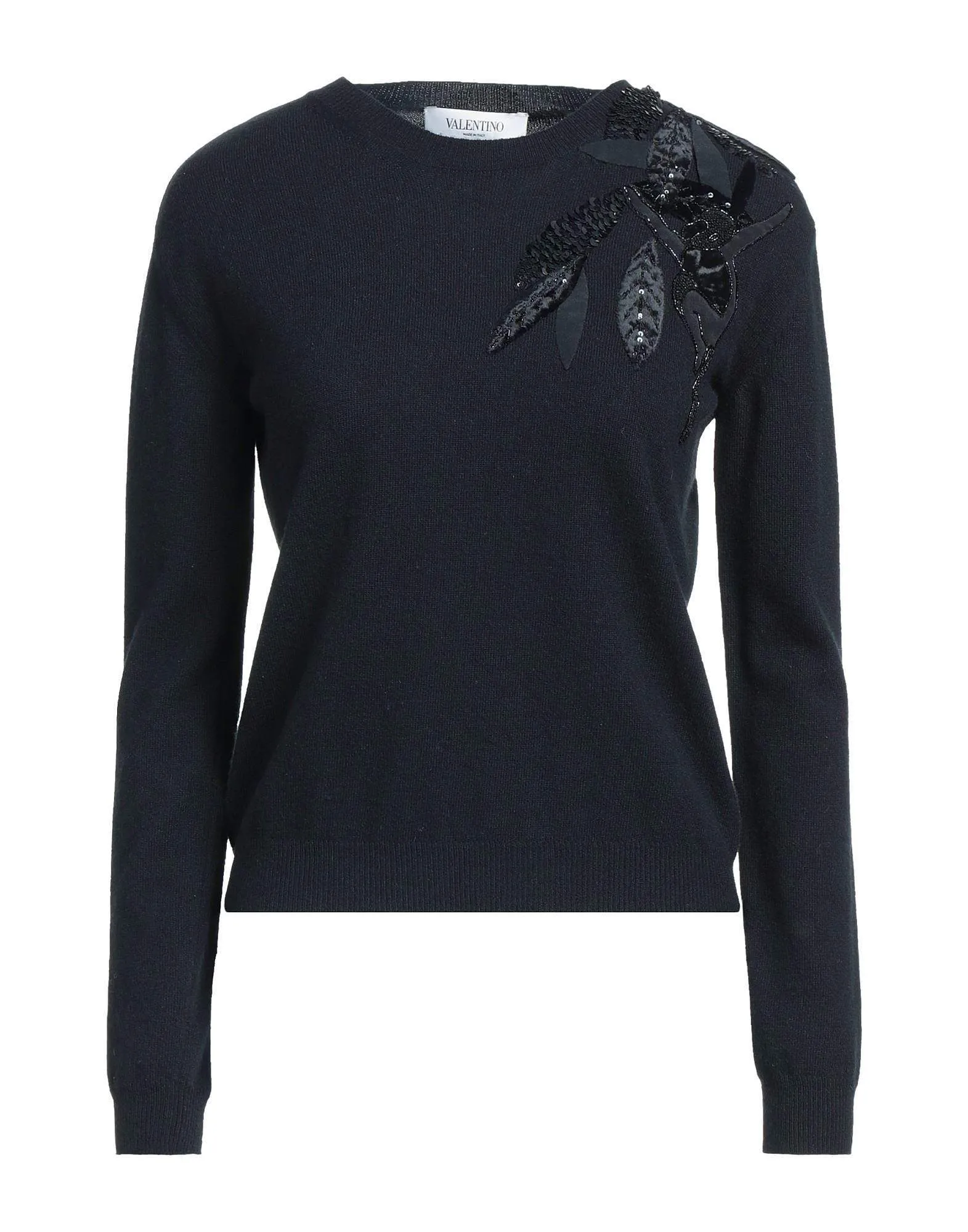 VALENTINO  |Crew Neck Casual Style Long Sleeves Plain With Jewels