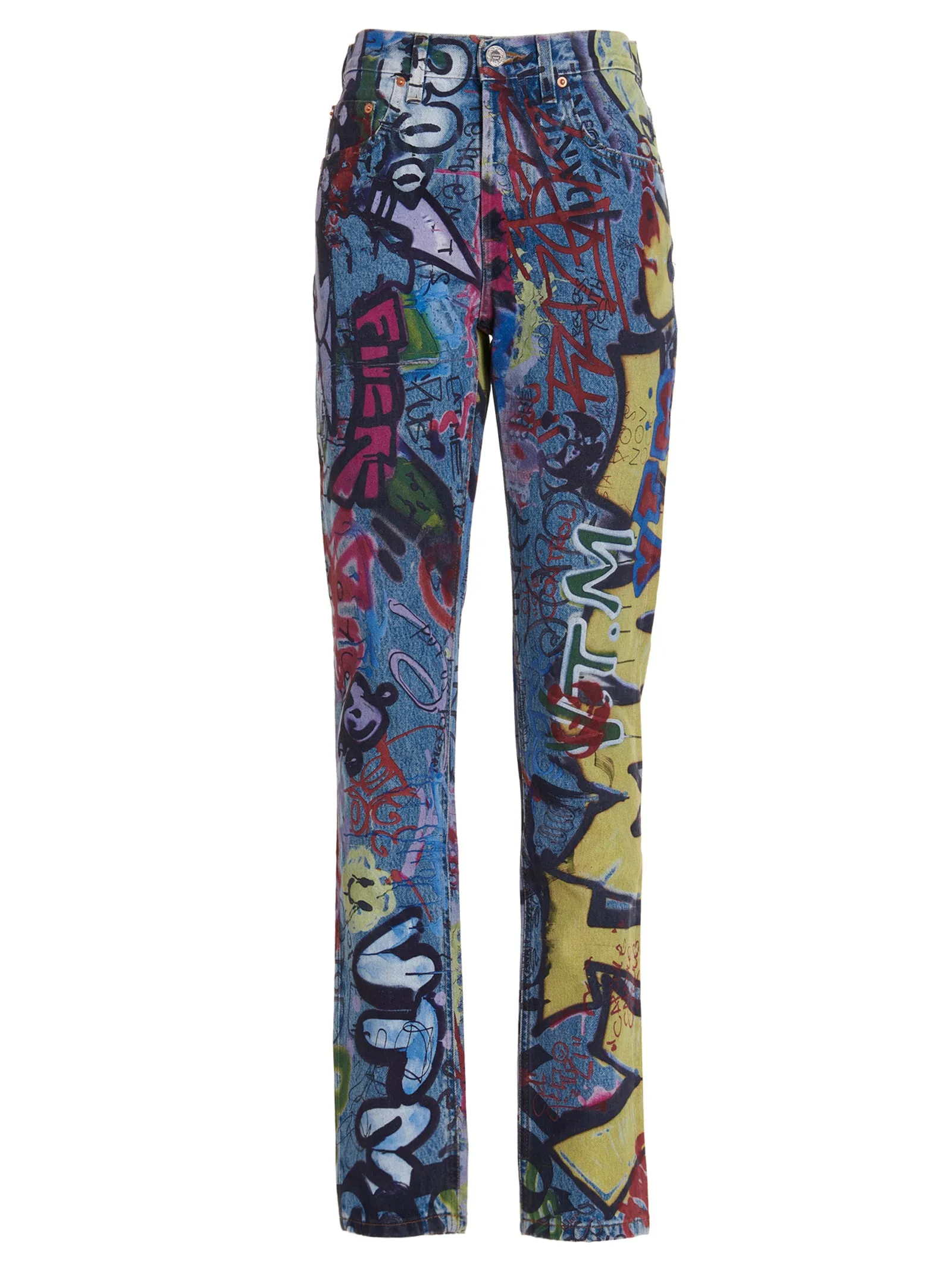 Vetements Graffiti Printed Slim-Fit Trousers