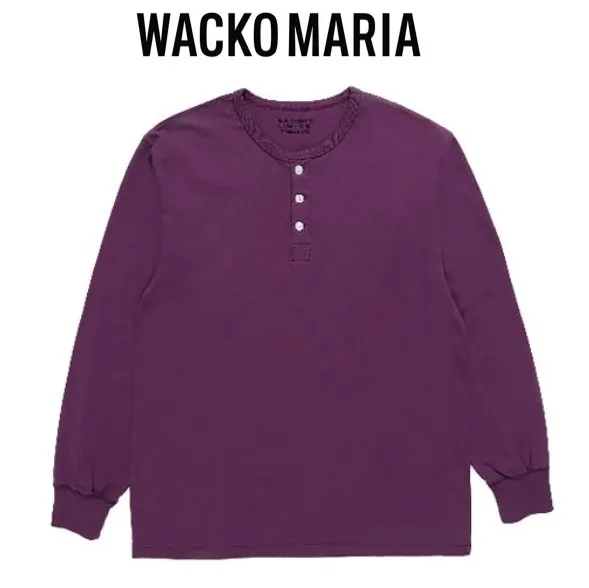 WACKO MARIA  |Pullovers Unisex Henry Neck Street Style Long Sleeves Plain