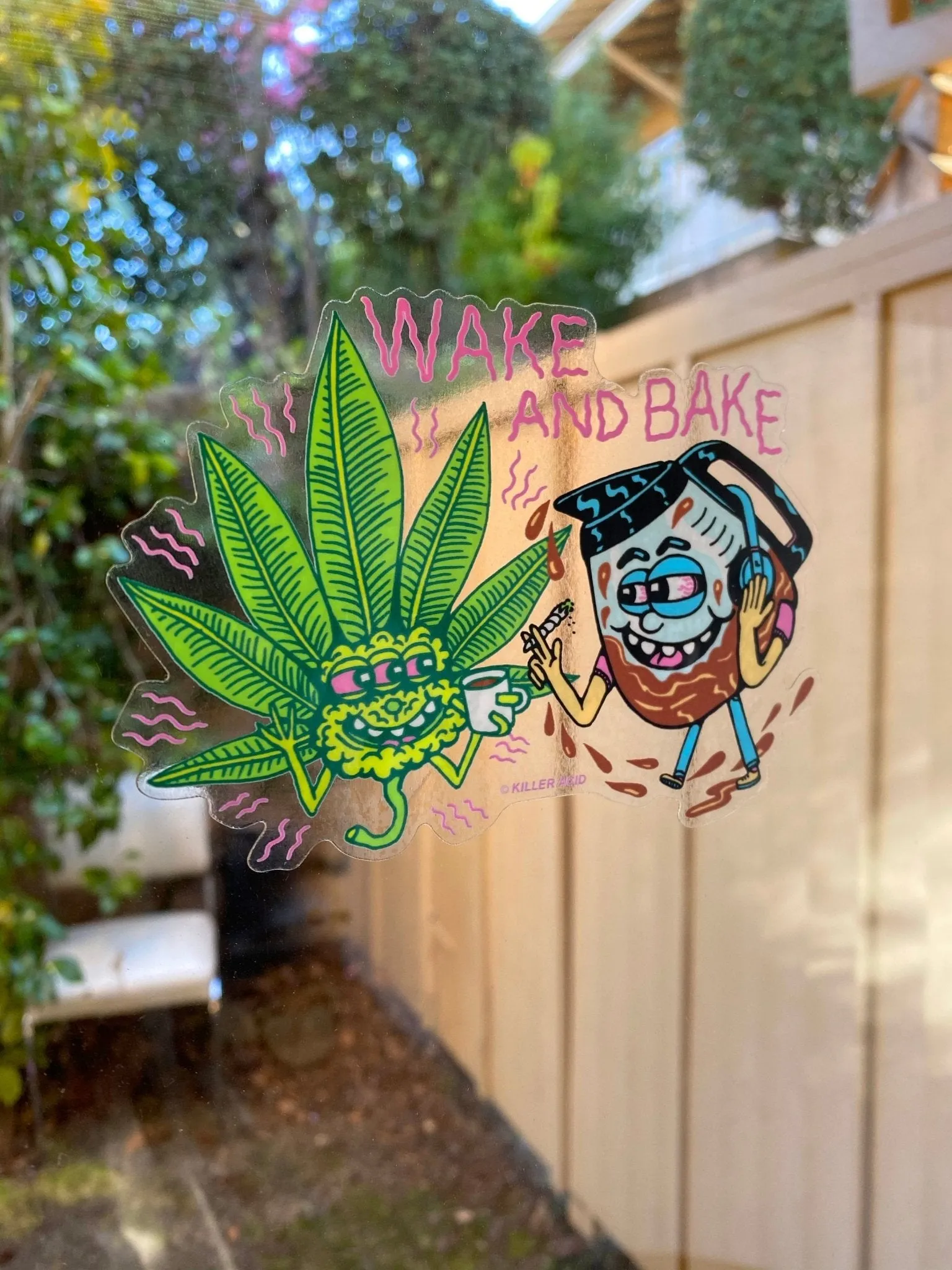 Wake and Bake Clear Sticker