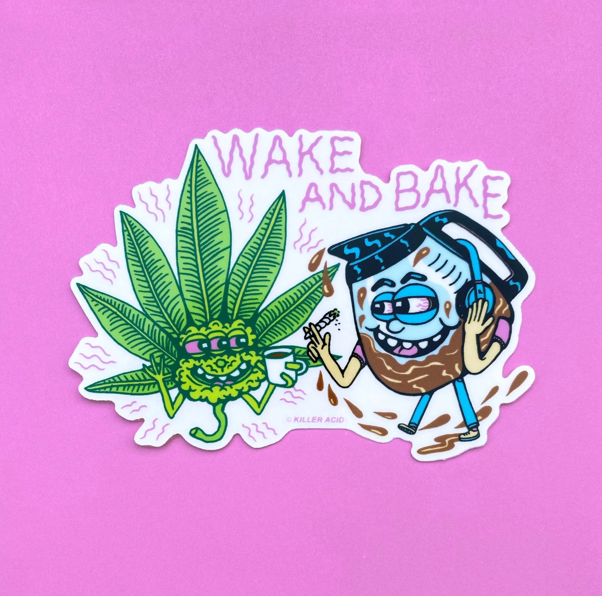 Wake and Bake Clear Sticker