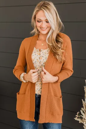 Walking On Clouds Knit Cardigan- Camel