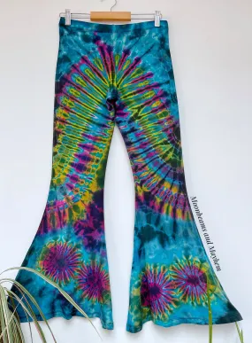 WILD CHILD TIE DYE BELL BOTTOM LEGGINGS (SIZE 10 - 14 / SHORT LEG )