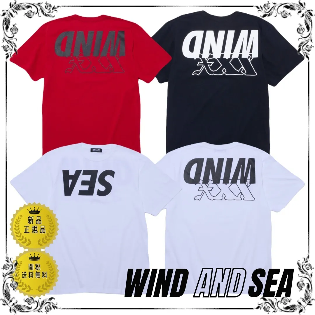 WIND AND SEA  |Crew Neck Pullovers Unisex Street Style Plain Cotton