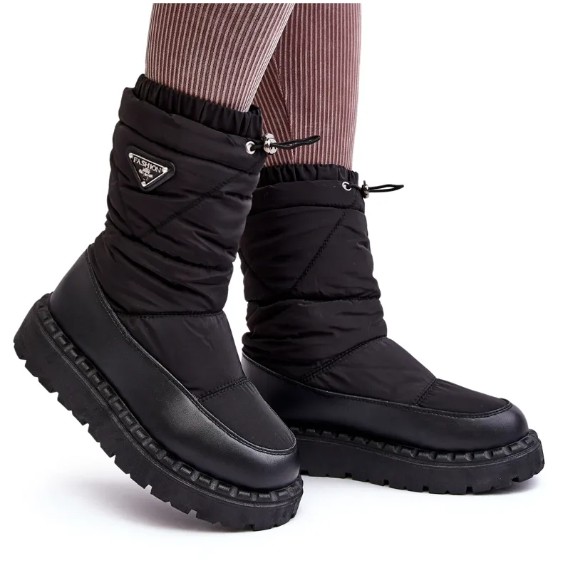 Women's Snow Boots With a Thick Sole, Black Lureta