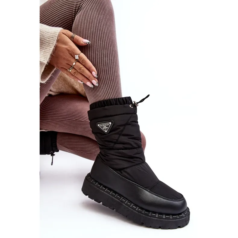 Women's Snow Boots With a Thick Sole, Black Lureta