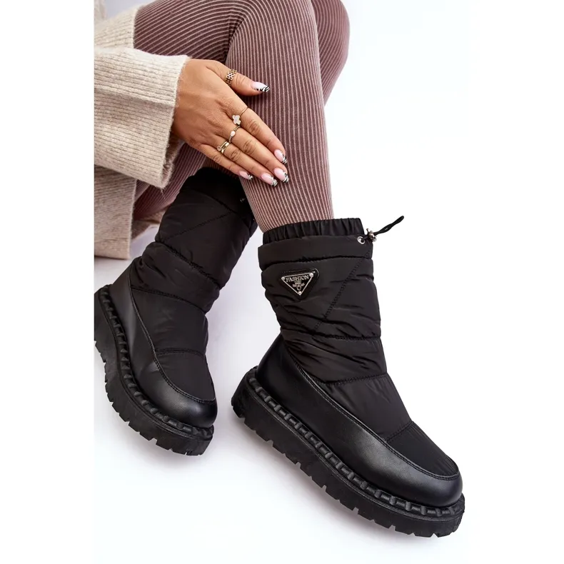 Women's Snow Boots With a Thick Sole, Black Lureta