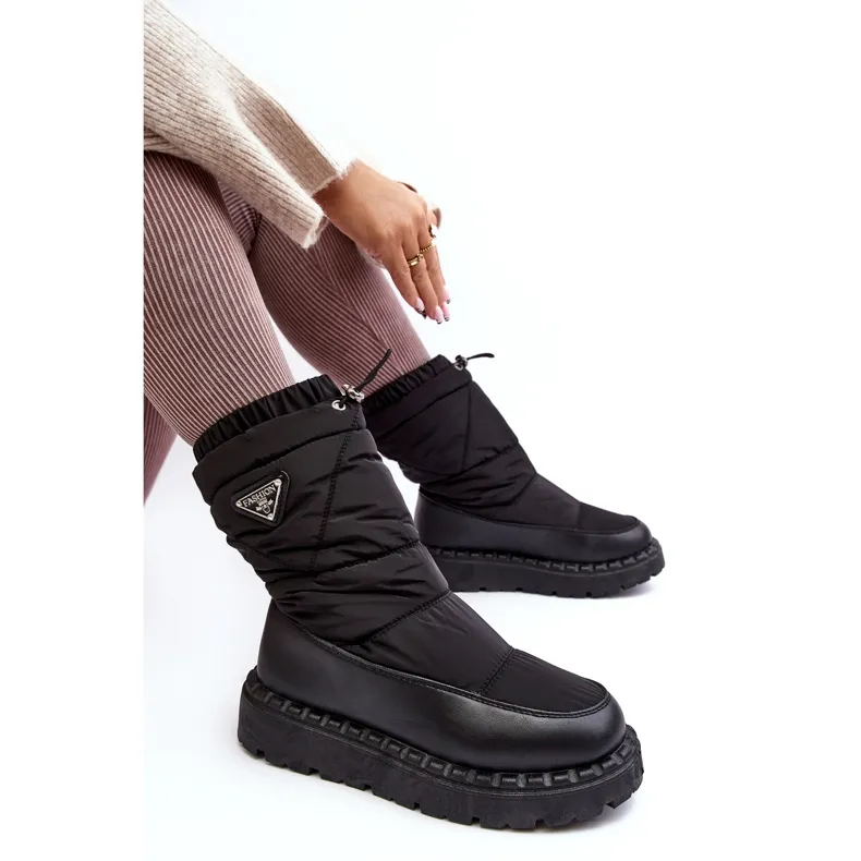 Women's Snow Boots With a Thick Sole, Black Lureta