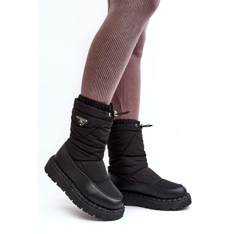 Women's Snow Boots With a Thick Sole, Black Lureta