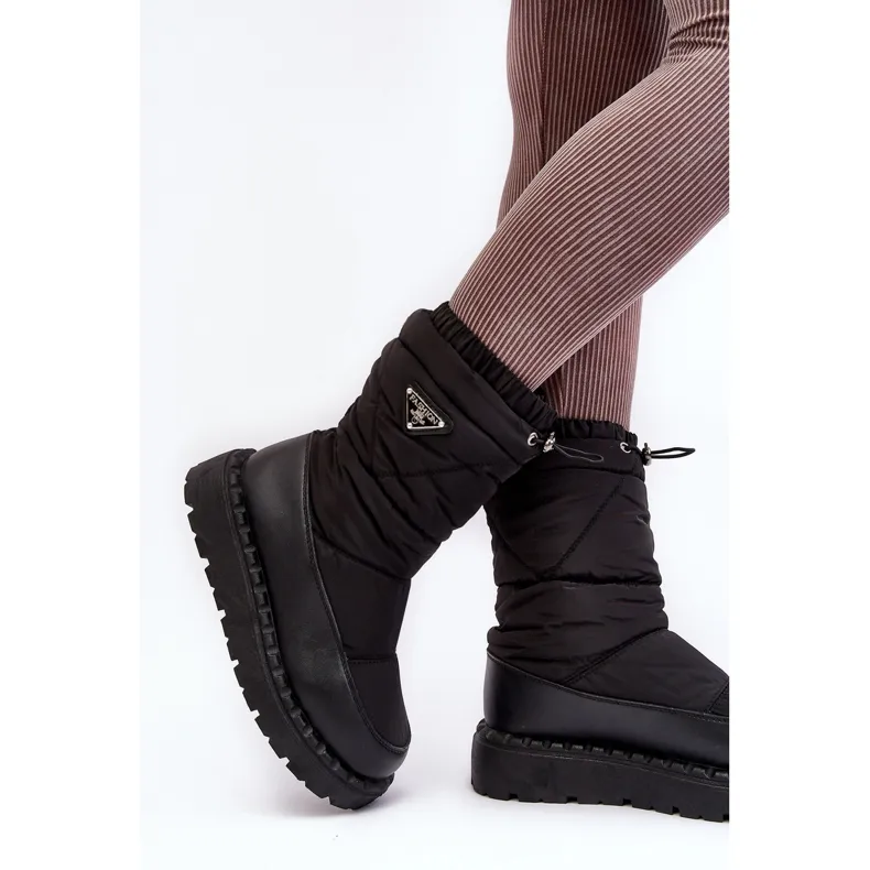 Women's Snow Boots With a Thick Sole, Black Lureta