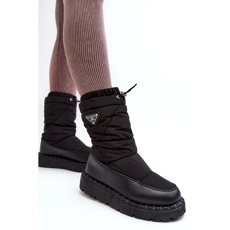 Women's Snow Boots With a Thick Sole, Black Lureta