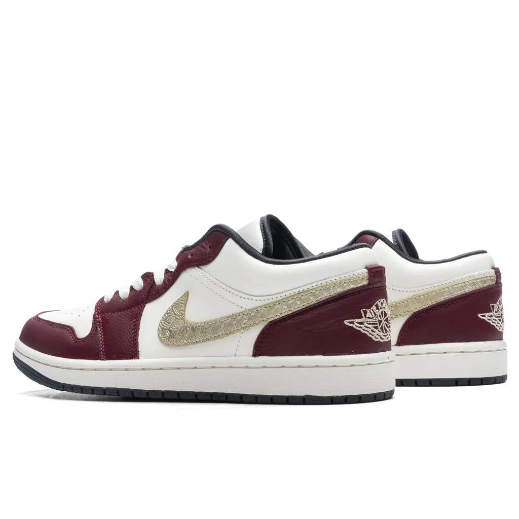 Women's Air Jordan 1 Low 'Chinese New Year' - Sail/Metallic Gold Grain/Dark Team Red