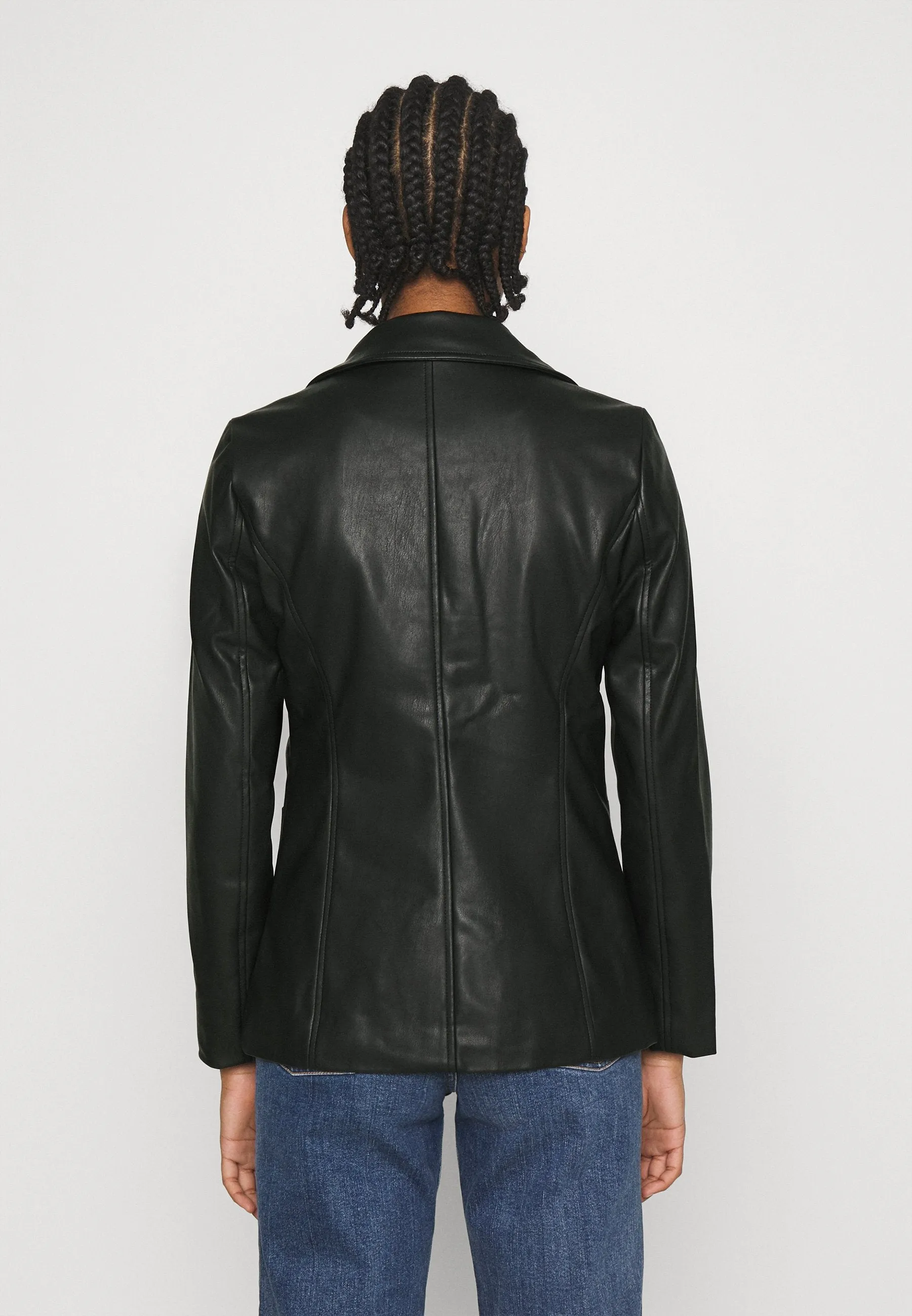 Women’s Black Leather Blazer