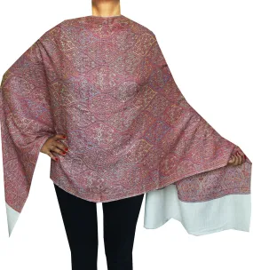 Womens Jamavar Scarf Shawl Wool Indian Clothing (80 x 28 inches)