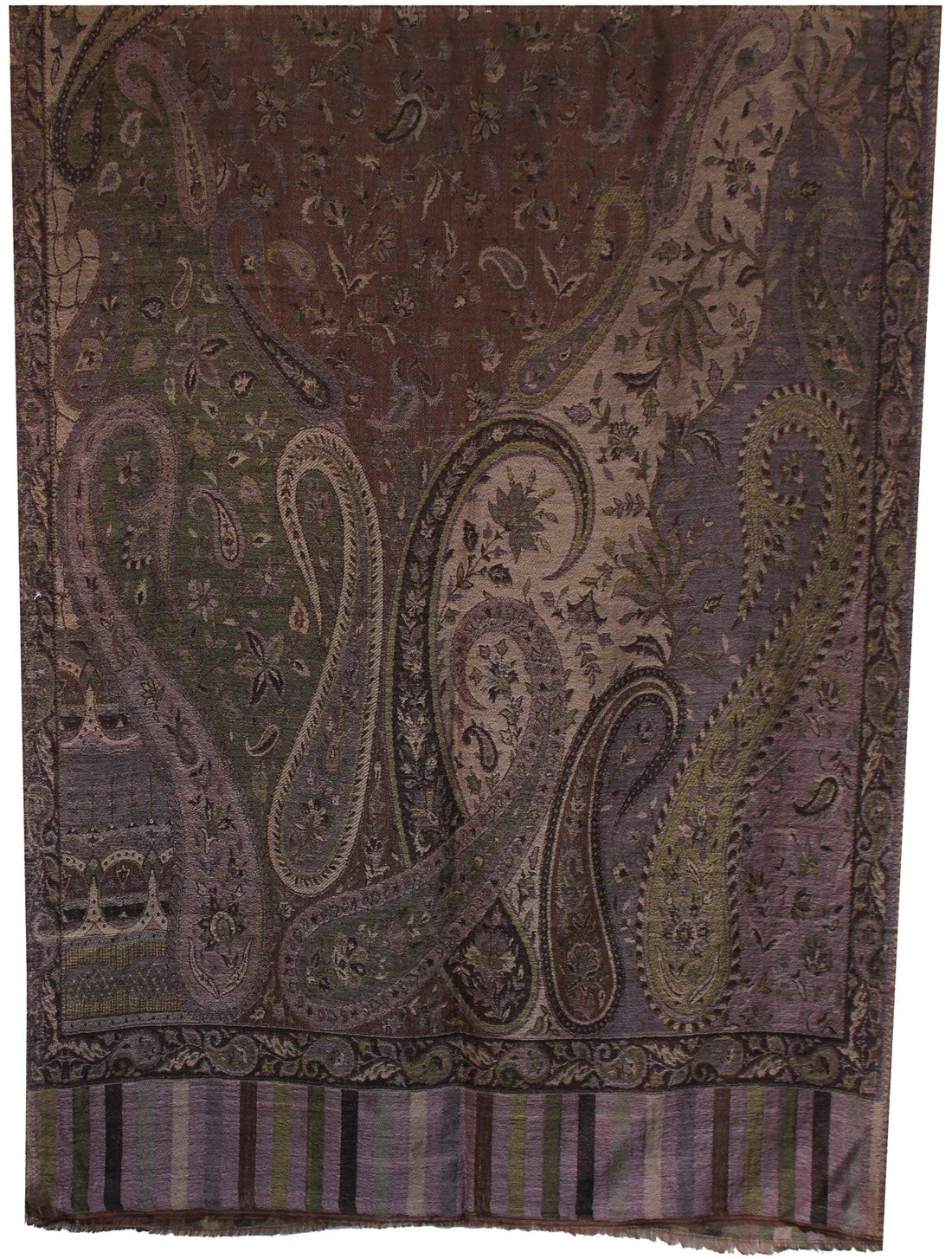 Womens Paisley Scarf Shawl Wool Indian Clothing (84 x 30 inches)