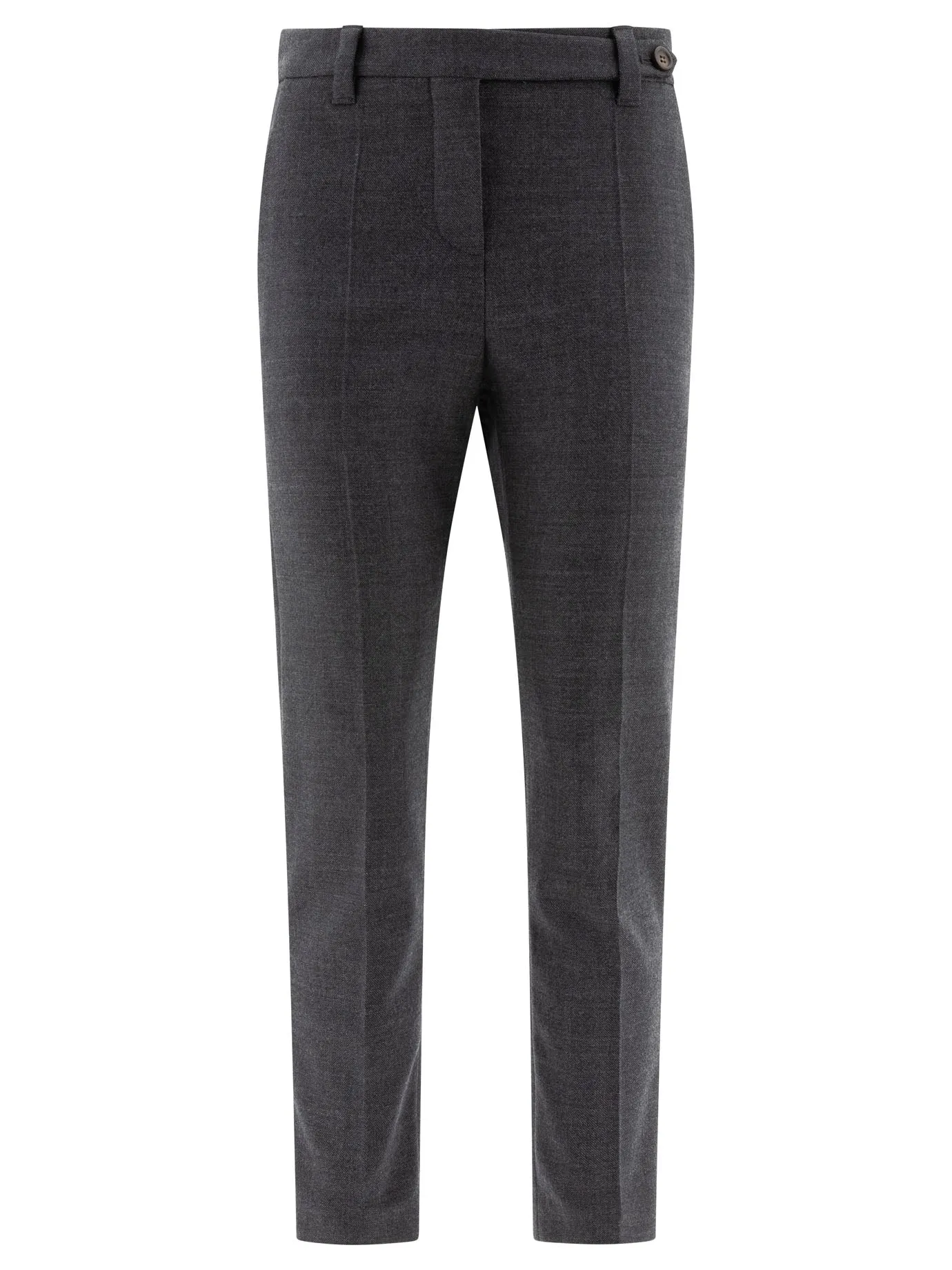 WOOL CIGARETTE TROUSERS WITH MONILI