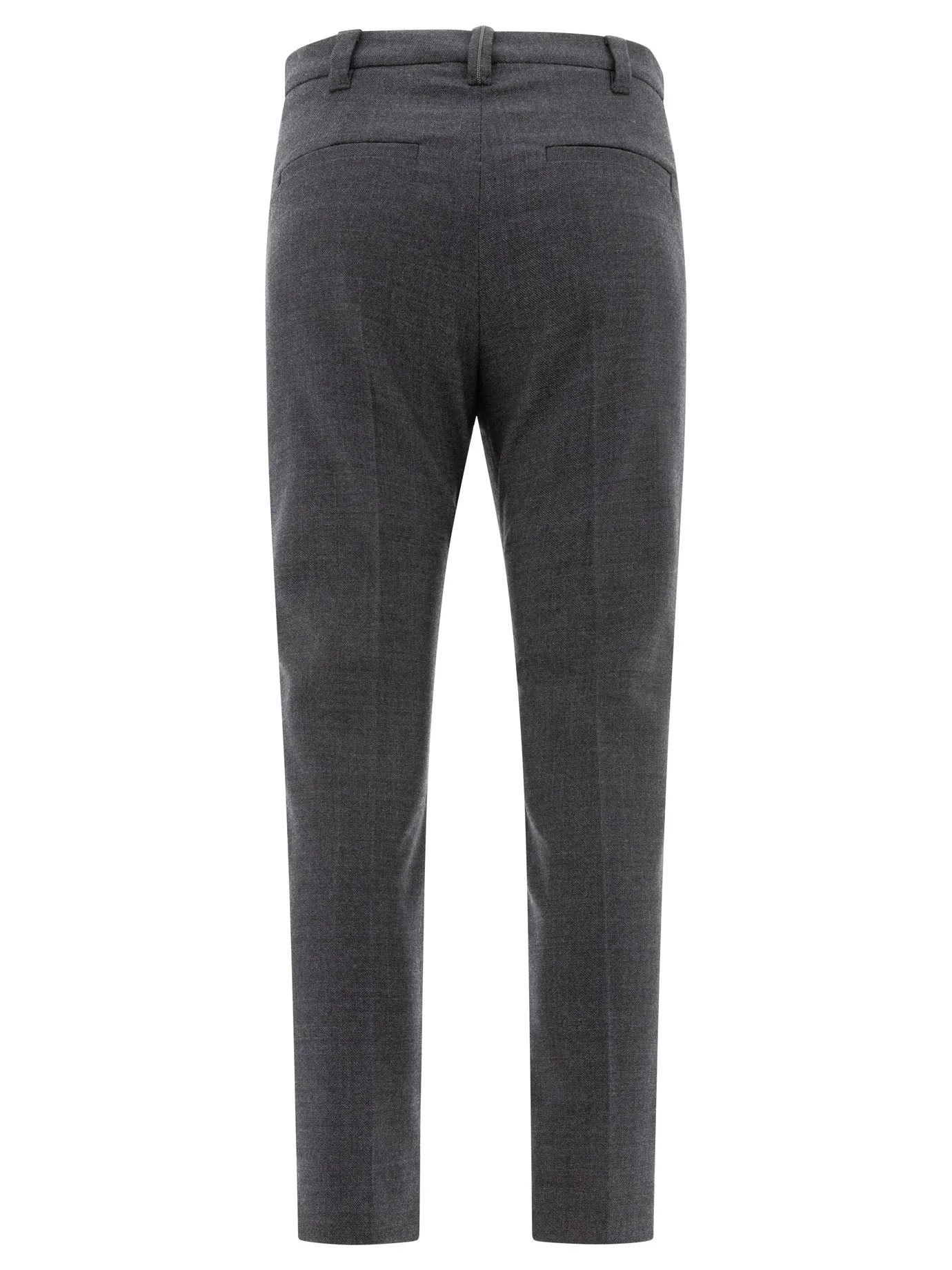 WOOL CIGARETTE TROUSERS WITH MONILI