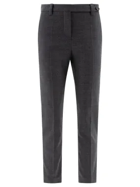 WOOL CIGARETTE TROUSERS WITH MONILI