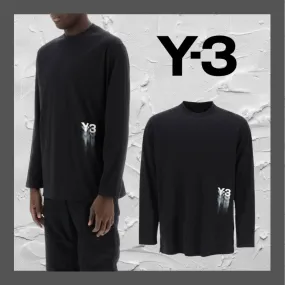 Y-3  |Crew Neck Pullovers Street Style Long Sleeves Plain Cotton