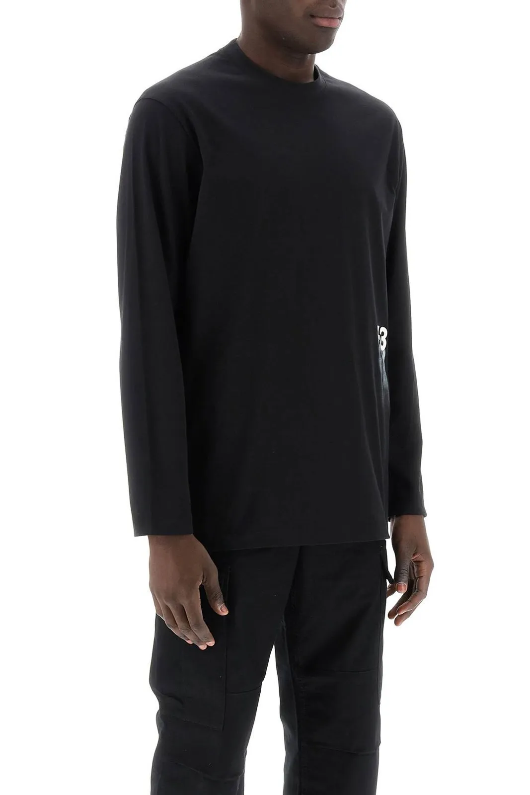 Y-3  |Crew Neck Pullovers Street Style Long Sleeves Plain Cotton