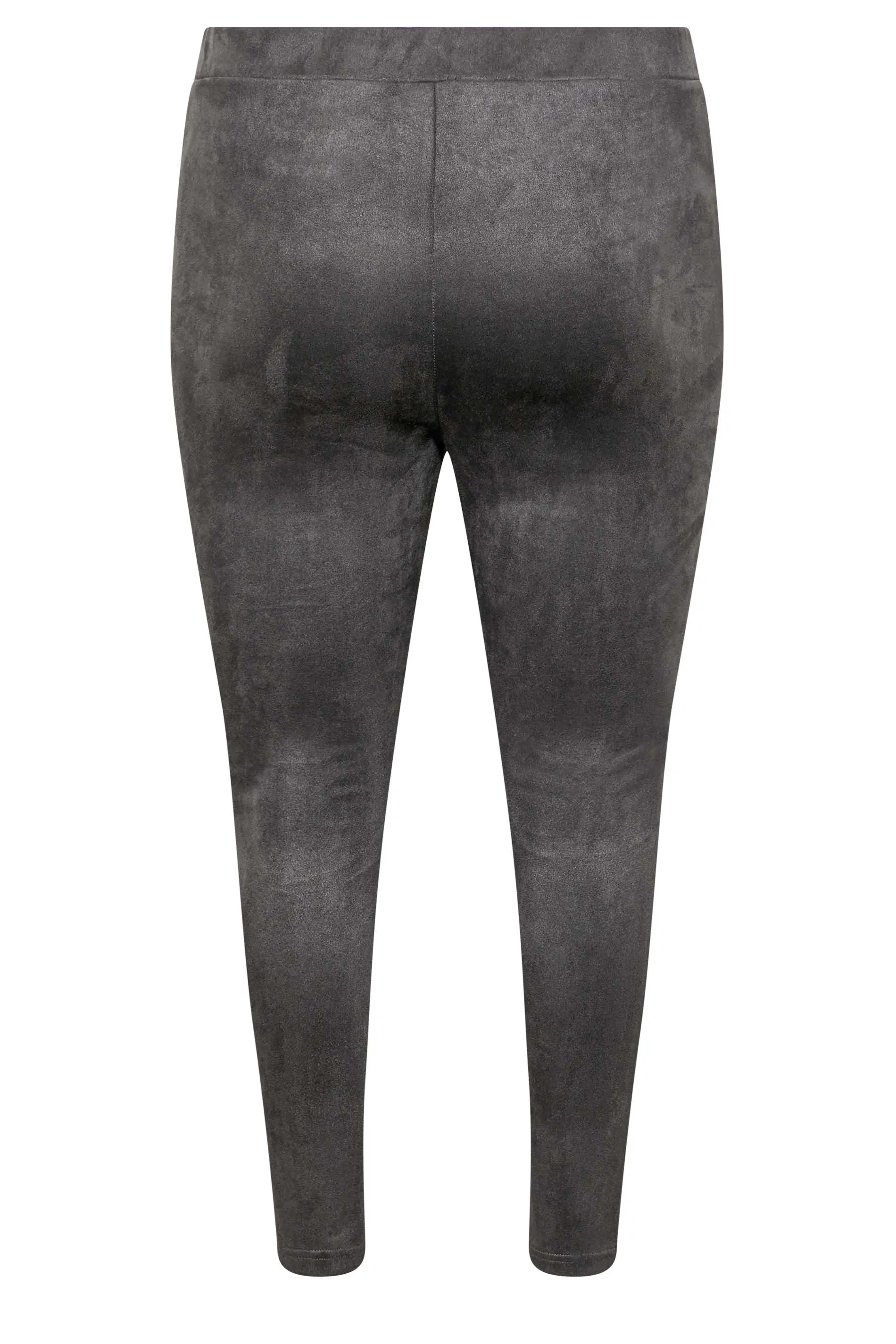 YOURS Curve Charcoal Grey Stretch Soft Touch Faux Suede High Waisted Leggings